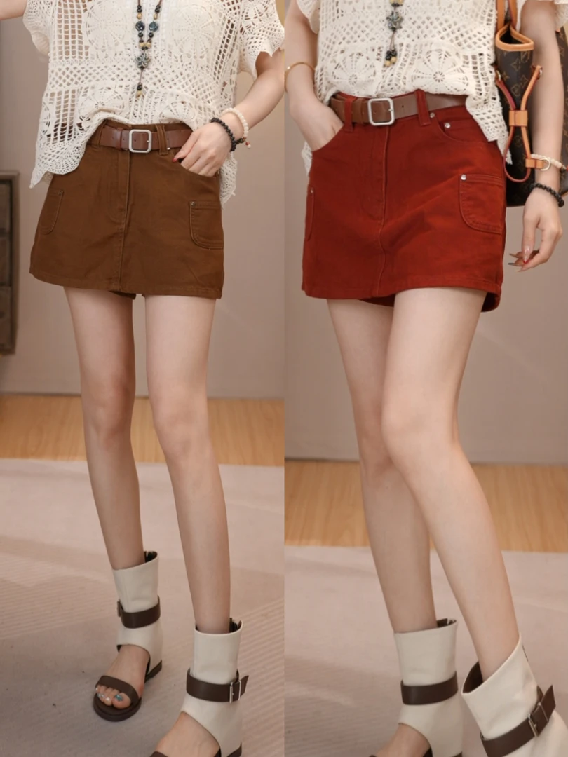 唐乐乐｜25new夏季新款牛仔休闲假两件小众设计感裙裤 BF1520