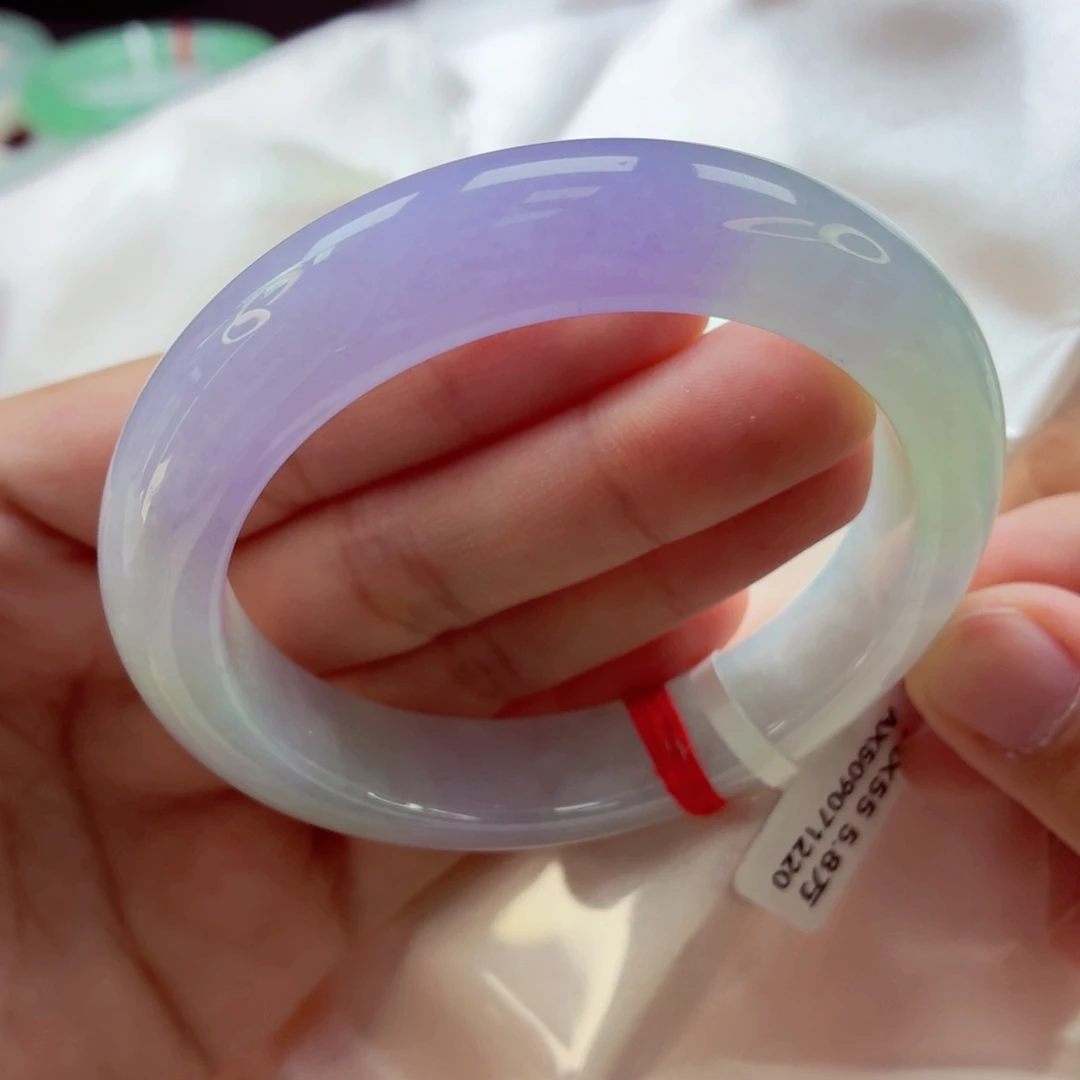 翡翠未镶嵌手镯46号春彩紫罗兰99