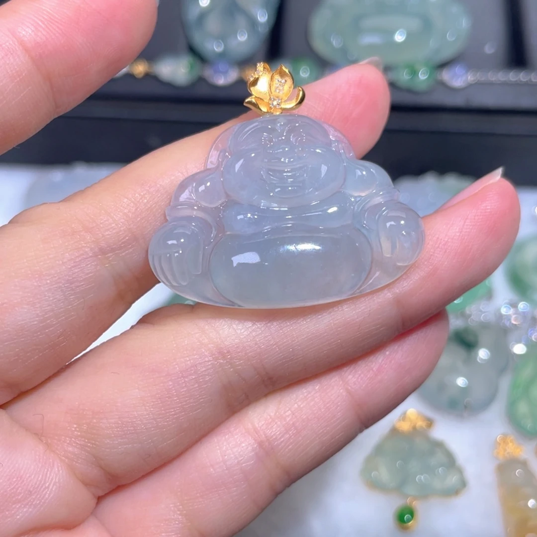颈饰18K金镶嵌翡翠翡翠