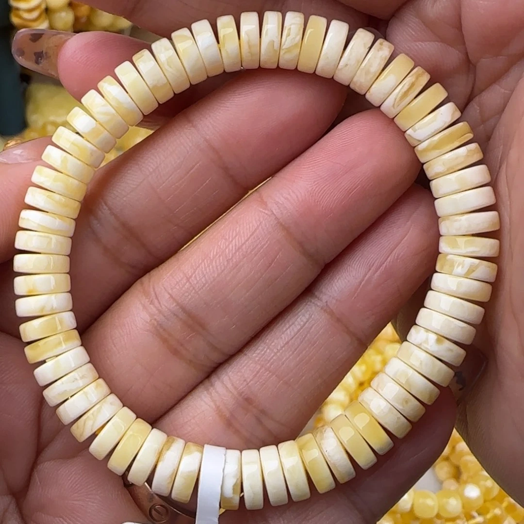 蜜蜡手链未镶嵌白蜡药片手串