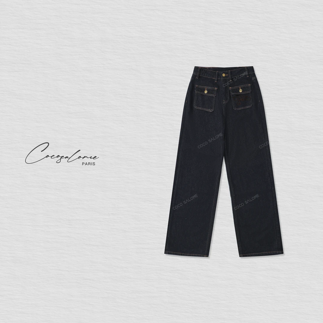 韩彬彬"原牛"初秋出游梨形救星微弹百搭抗皱显瘦牛仔长裤2376-5