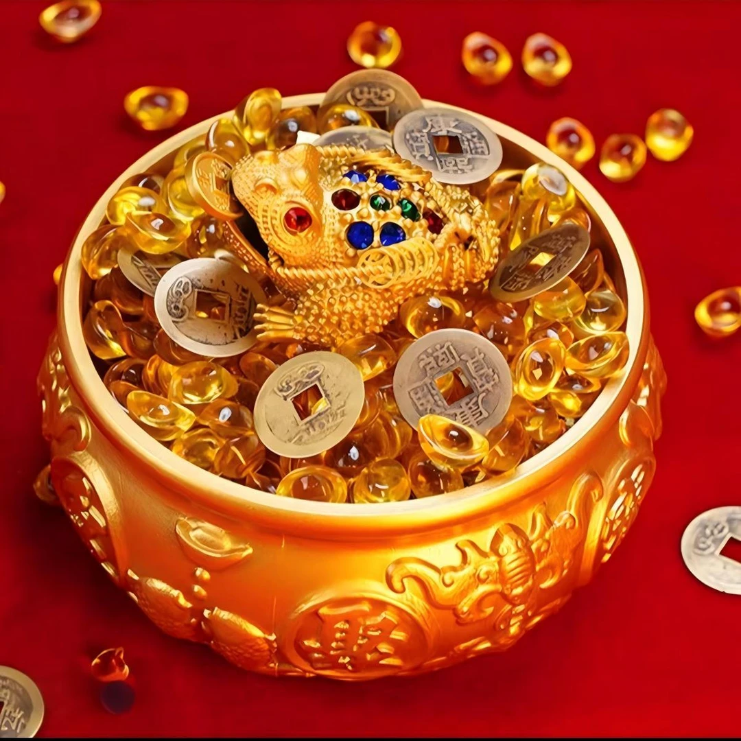 黄铜聚寳乾坤盆招財进宝匠心之作驾车用品