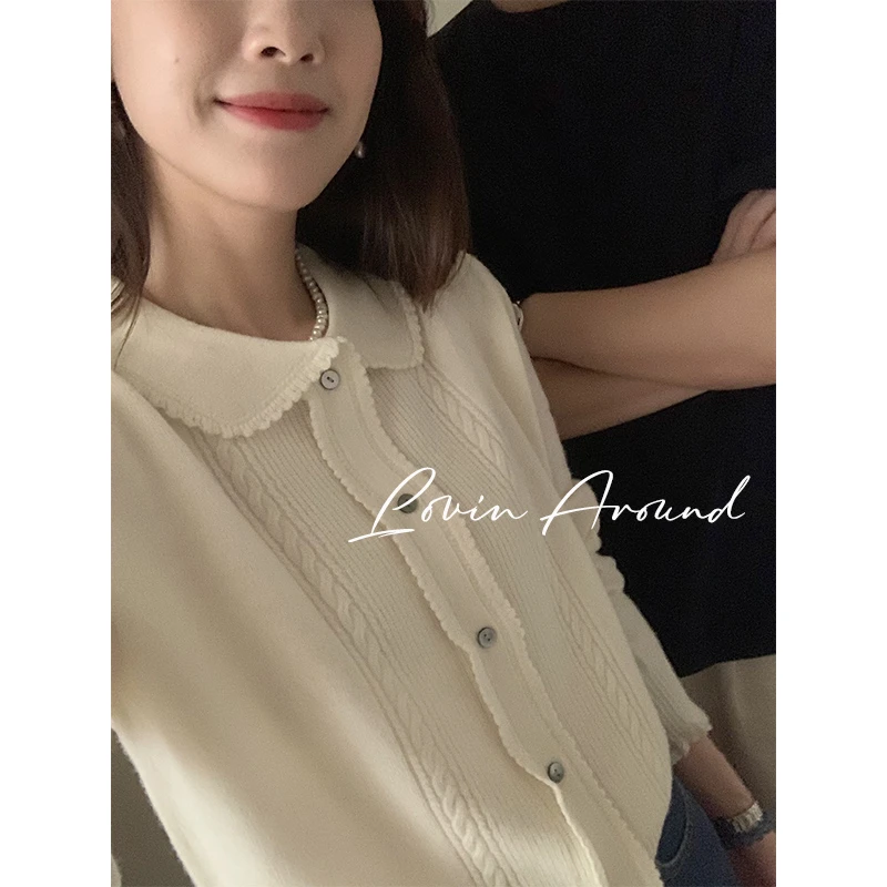 LOVIN AROUND【法国羊毛衣】韩系秋款娃娃领毛针织衫百搭简风秋款