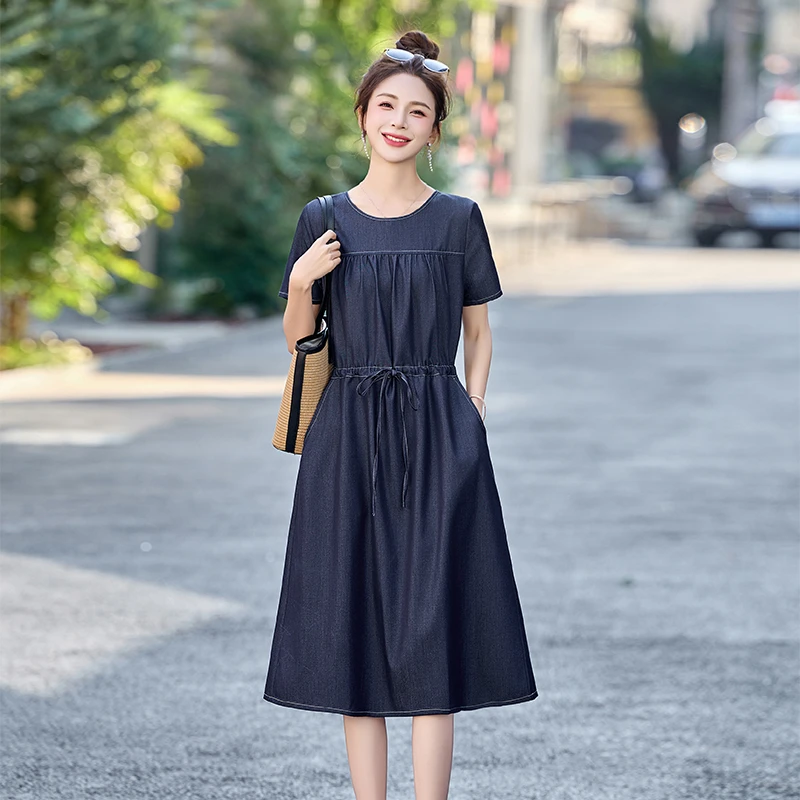 柏菲妮时尚休闲牛仔连衣裙女装2025新款夏装爆款爆款气质显瘦裙子