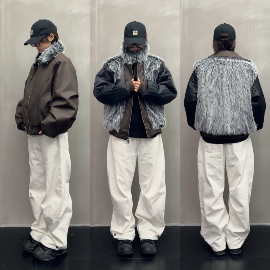 毛领座山雕男女基础cleanfit棉衣棉服立领情侣宽松潮流棉袄工装