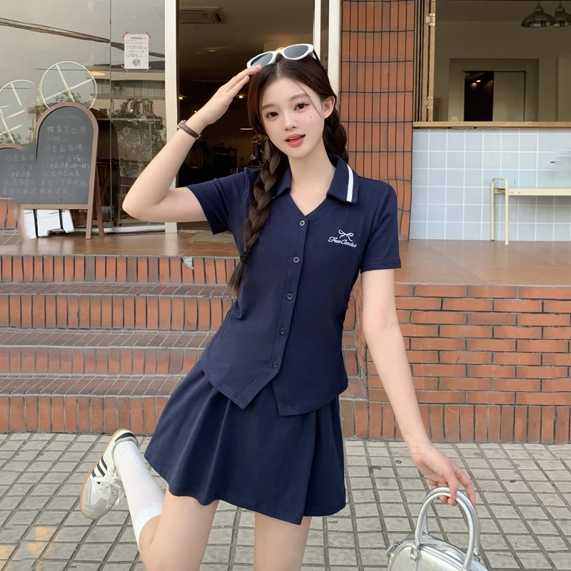 2025夏季新品时尚减龄休闲显瘦时尚大码套装女6019