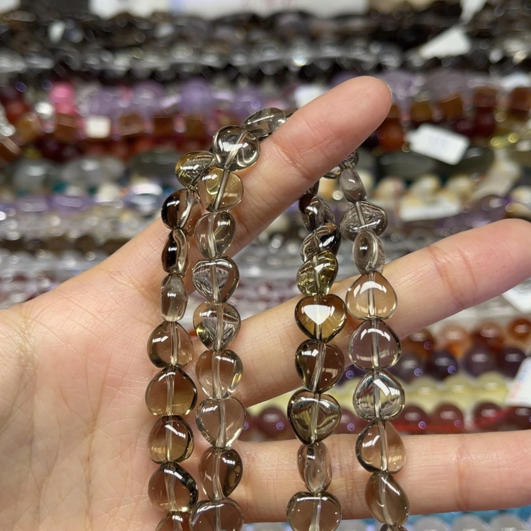 玛瑙/玉髓散珠天然茶晶卡10长条38厘米