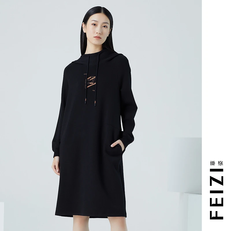 菲姿FEIZI冬季印花卫衣裙1W402