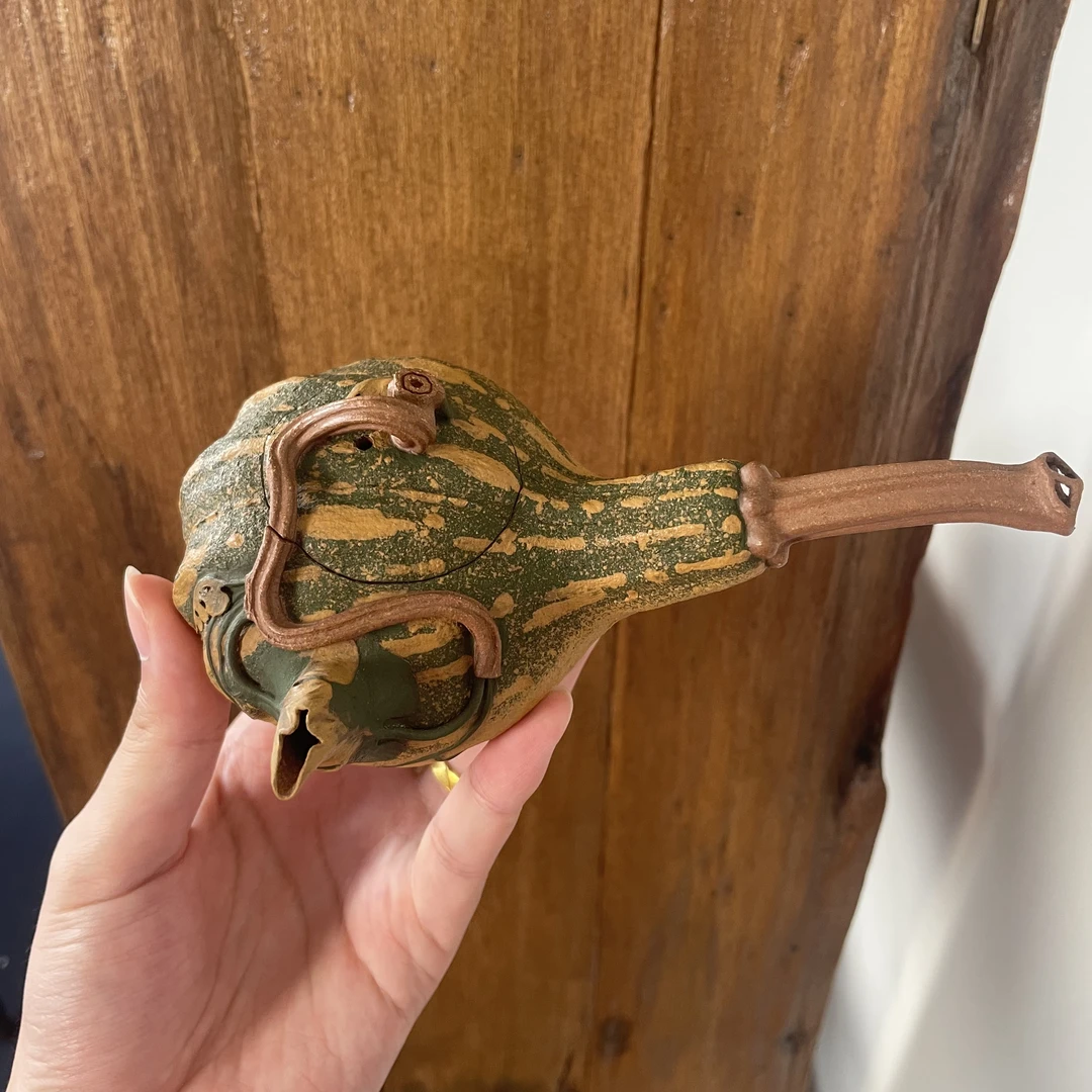 【老班长推荐】紫砂 段泥 南瓜侧把壶