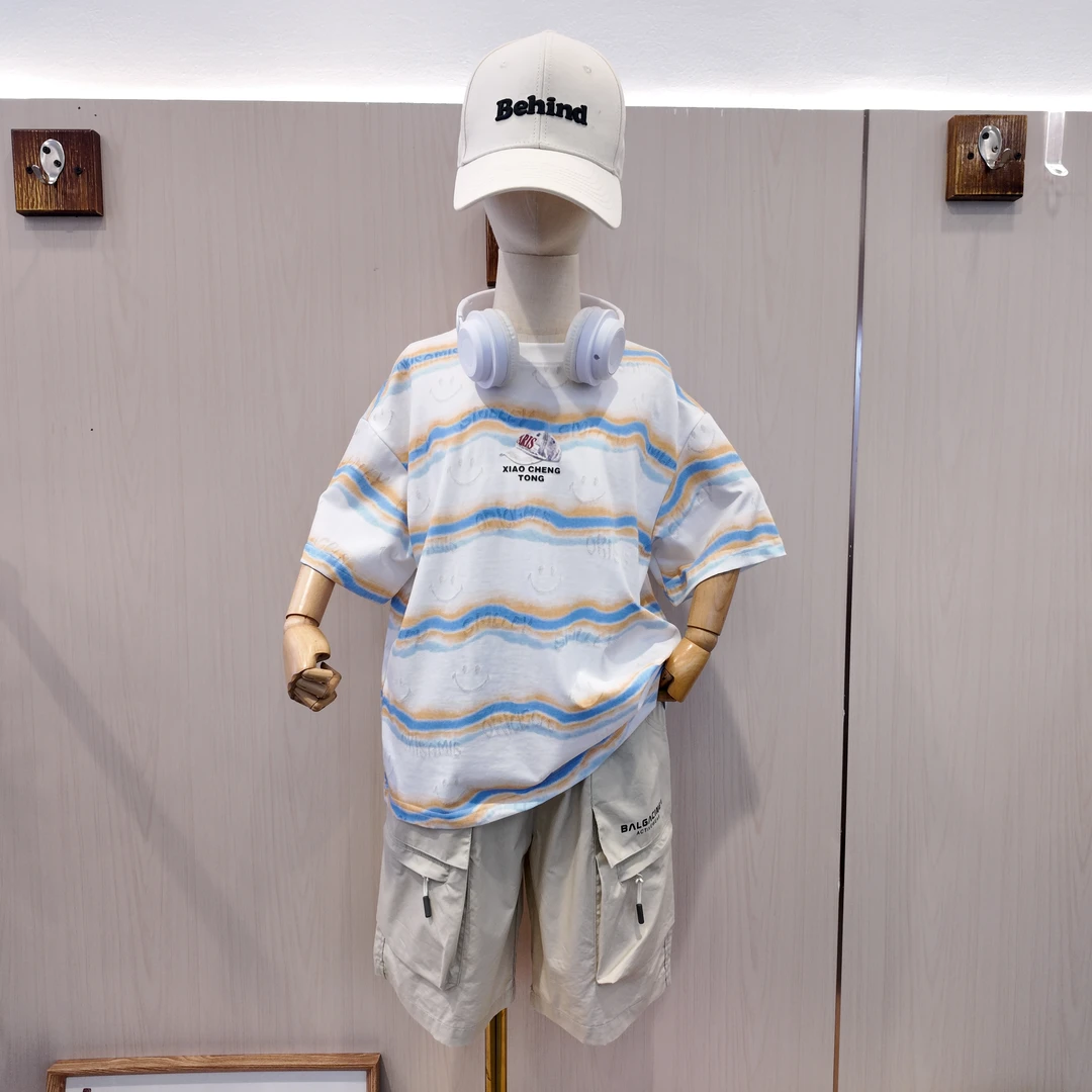 【小哥穿搭】中大童夏季休闲风薄款套装运动时尚男童短袖套装1556