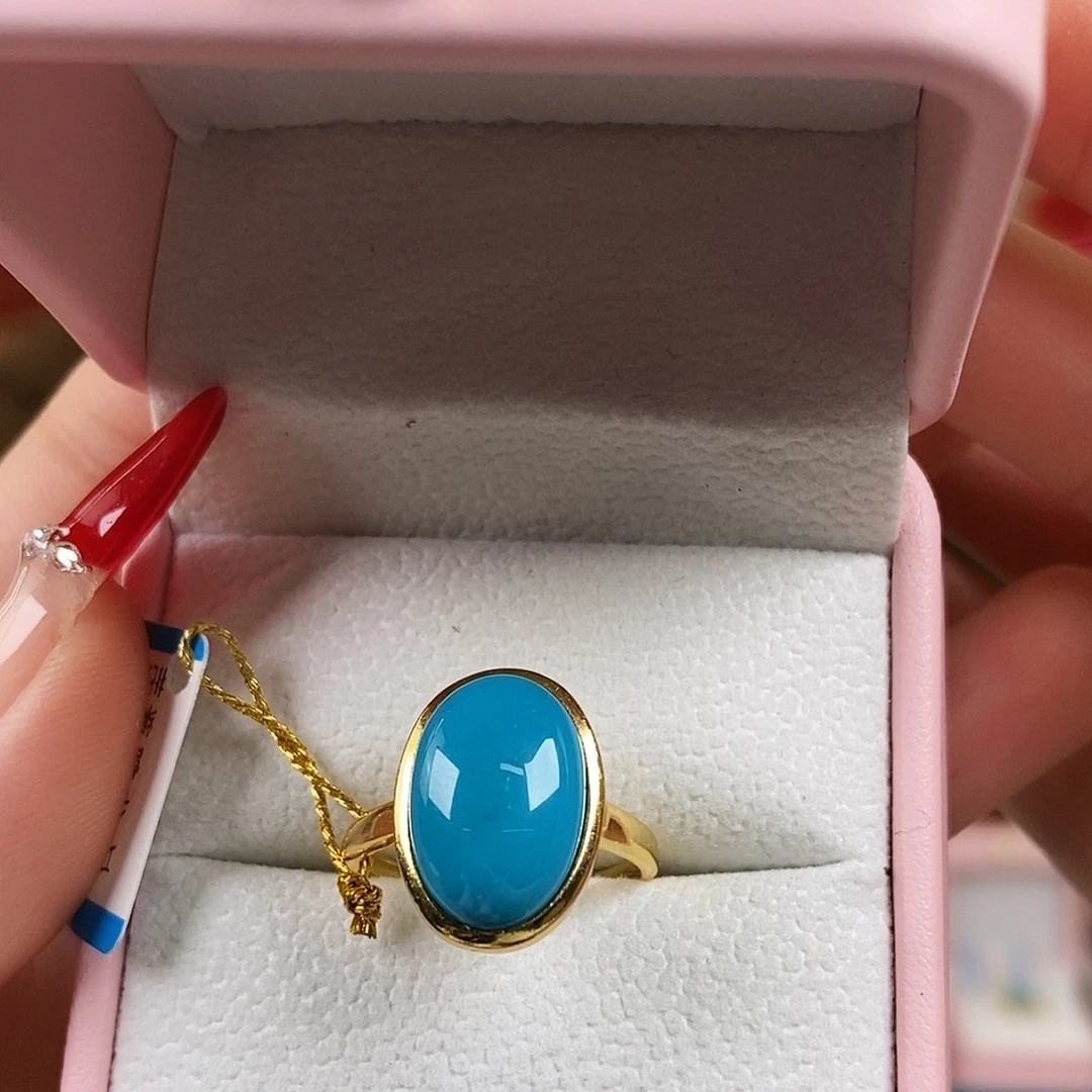 等***婆绿松石银S925镀金镶嵌珠宝奇石