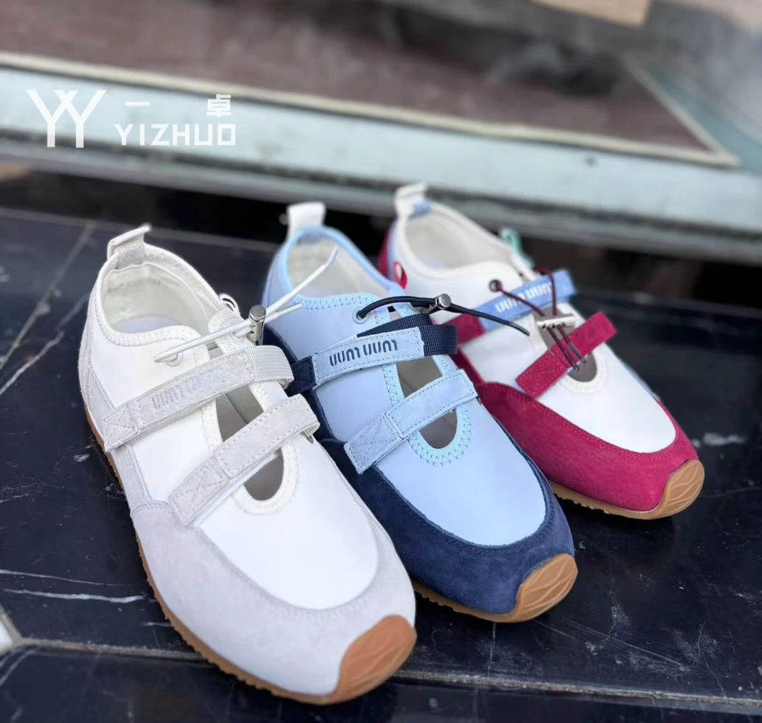 2025新款双魔术贴芭蕾单鞋平底运动风休闲玛丽珍女鞋626-57