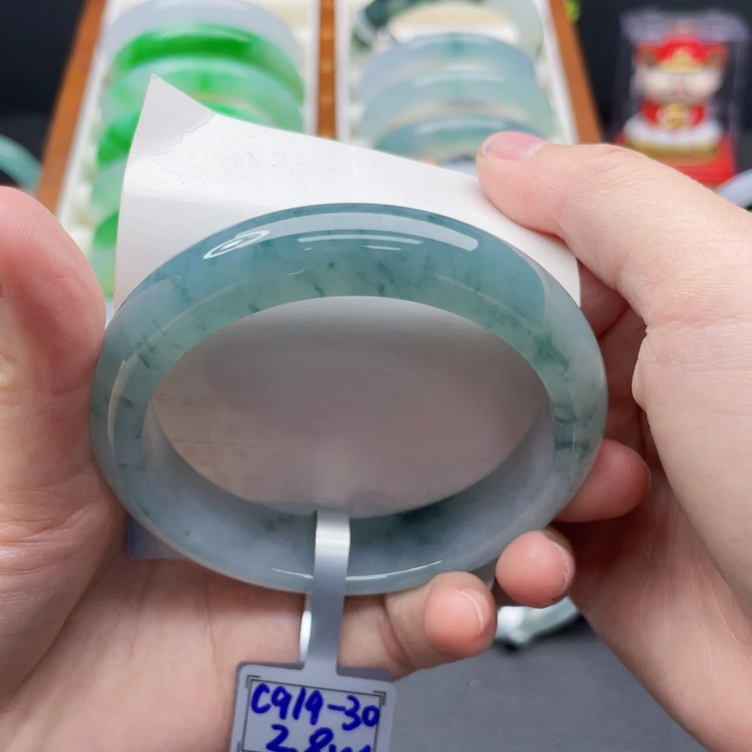 未镶嵌手镯翡翠56.7冰胶飘花