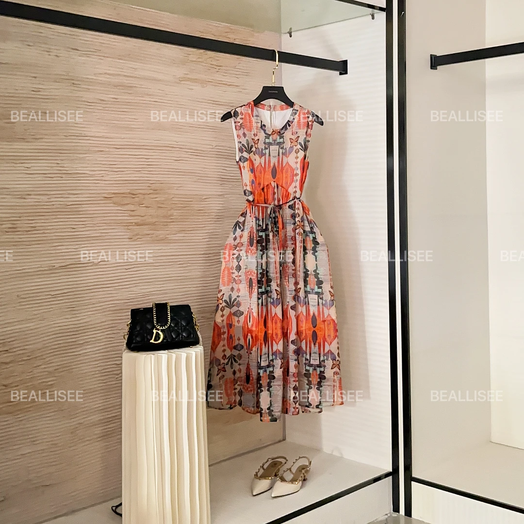 【vian专属】夏季新款无袖显瘦国风时尚气质宽松连衣裙W-A358