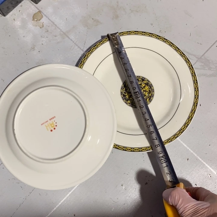 瓷片釉中彩盘子一对