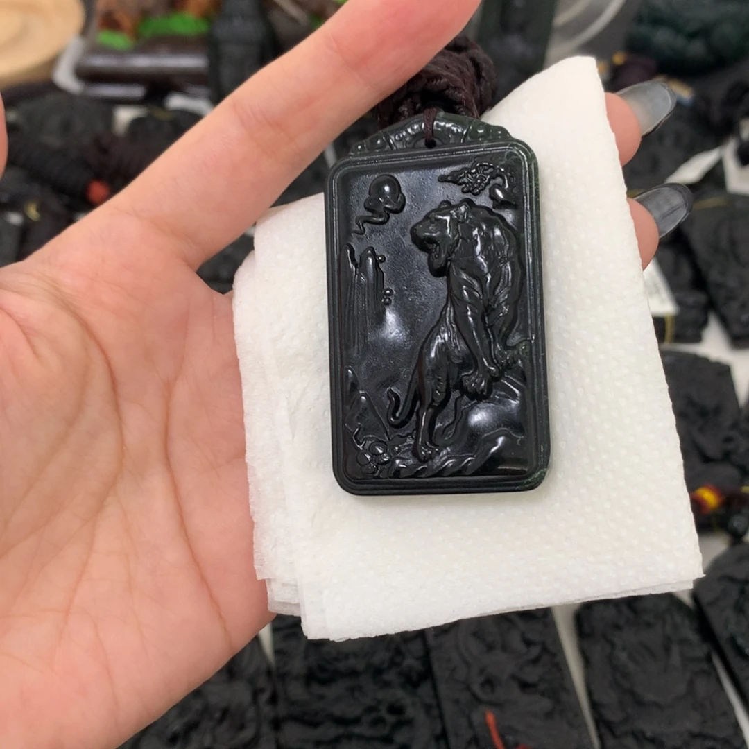天然缅甸a货钢琴黑挂件