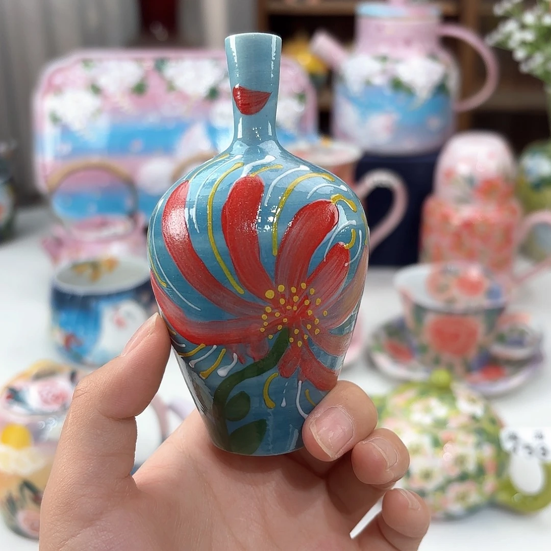 景德镇手绘高温釉下彩陶瓷茶具
