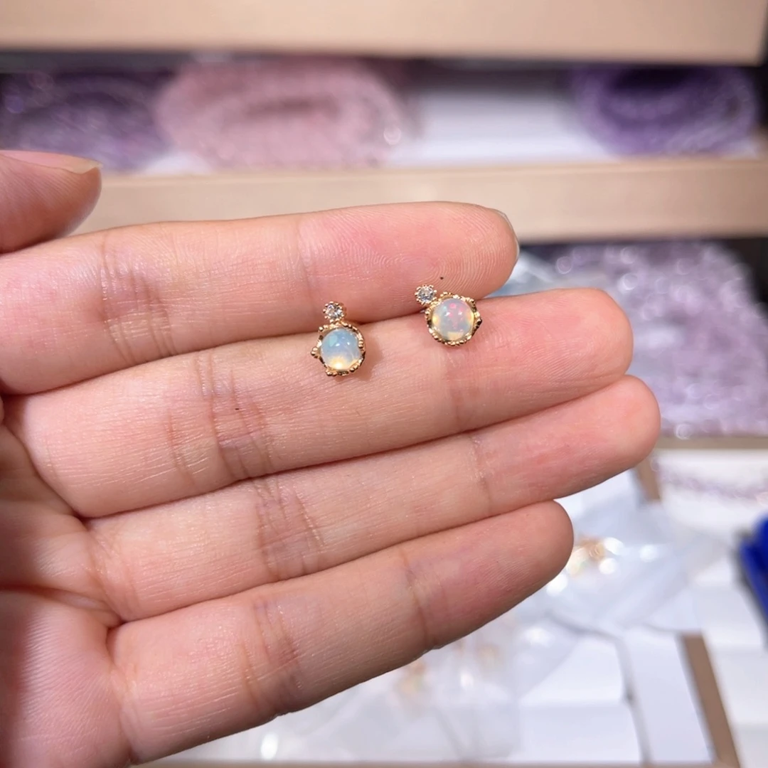 水晶戒指银S925镶嵌欧泊005