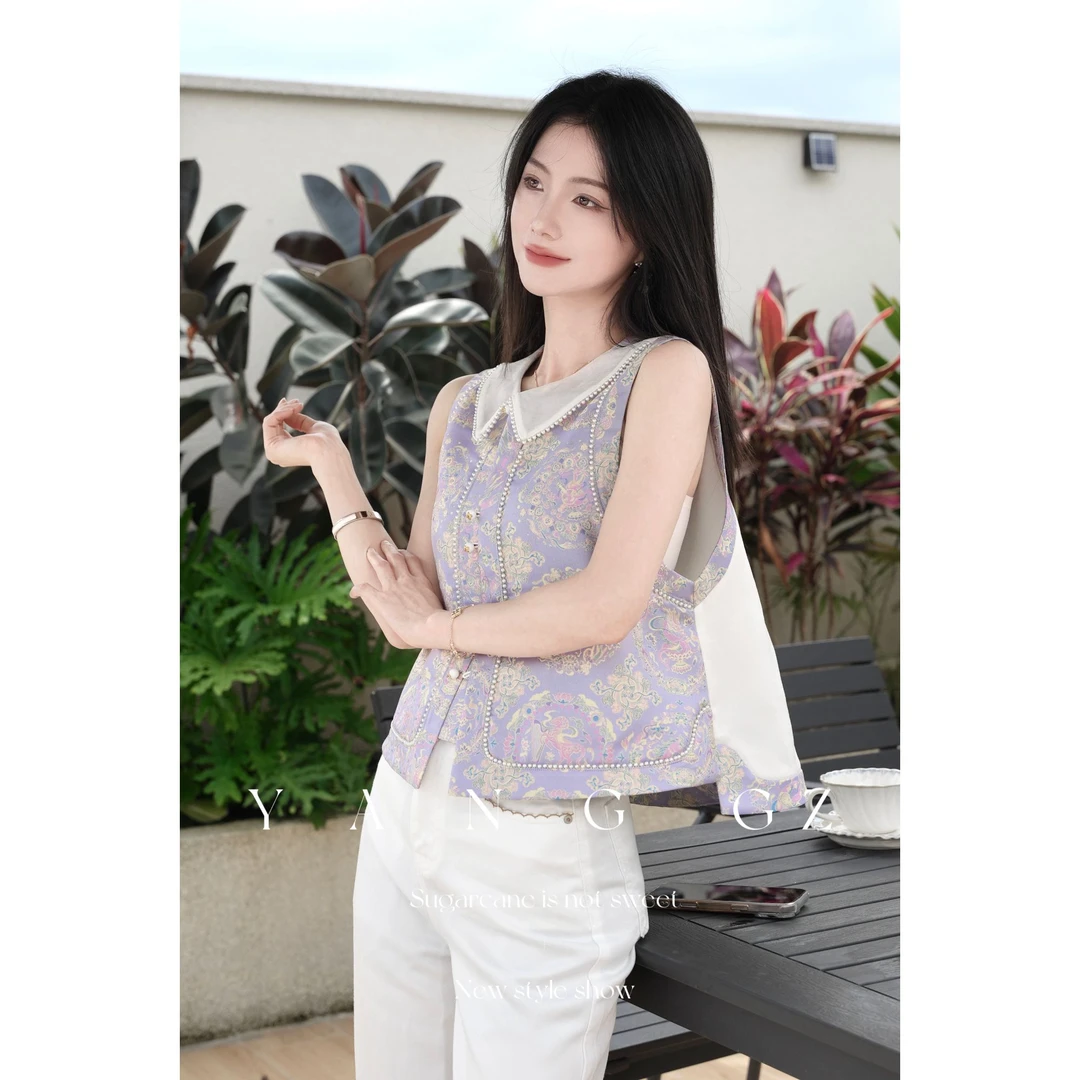 YANG GZ【东方气韵】新中式十二生肖图样翻领马甲女 GZ5152GL602312