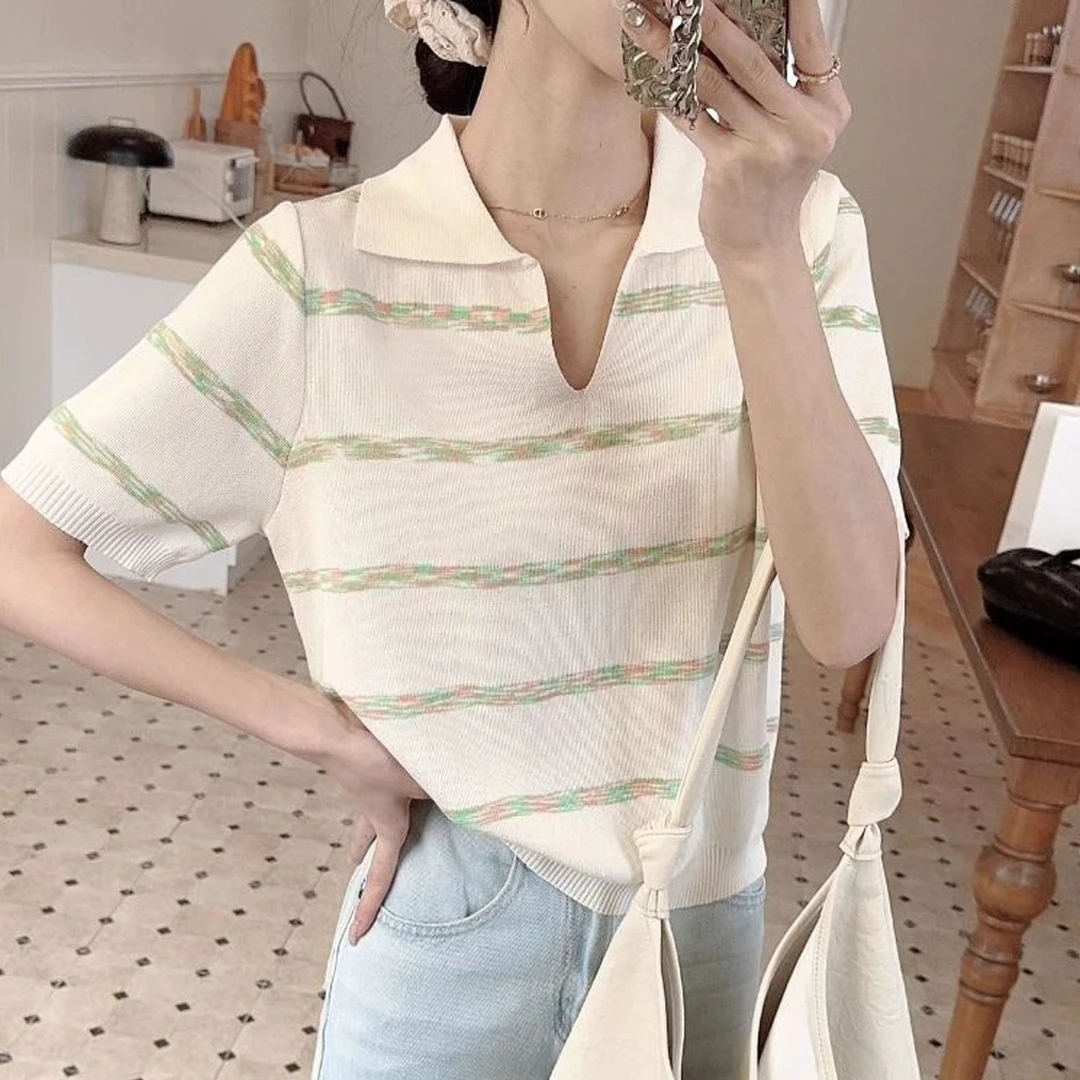 【秋水编号B301-400】韩版夏季小众百搭T恤上衣