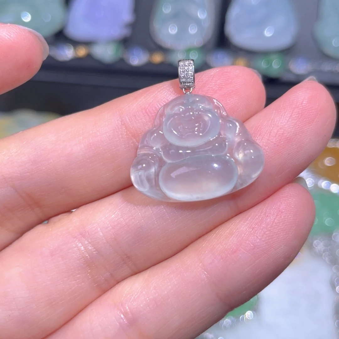 颈饰18K金镶嵌翡翠翡翠