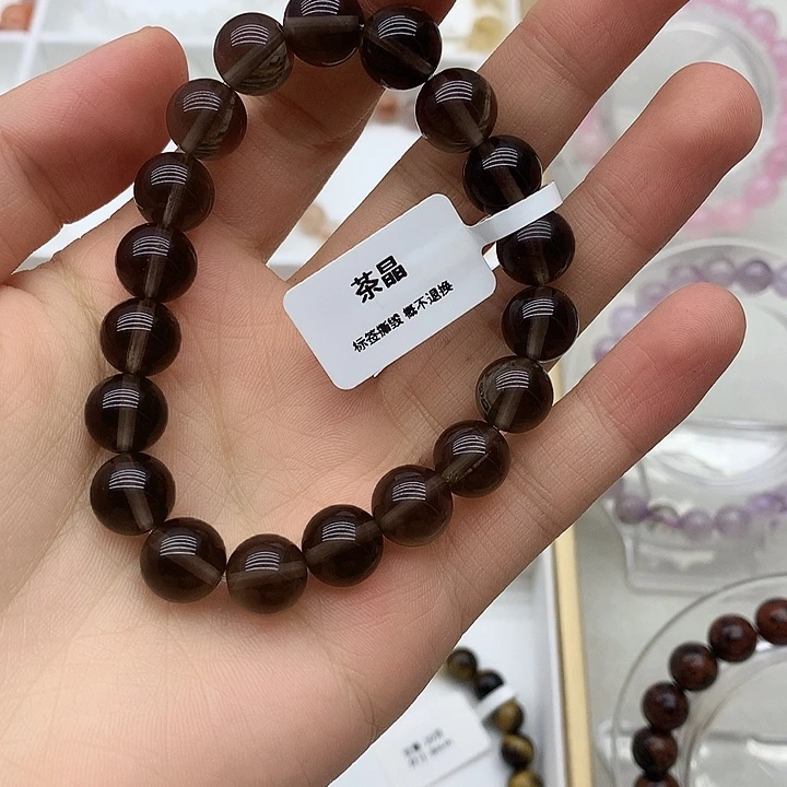 水晶未镶嵌手链茶晶