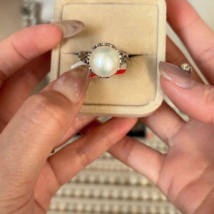 戒指银S925镶嵌淡水珍珠39