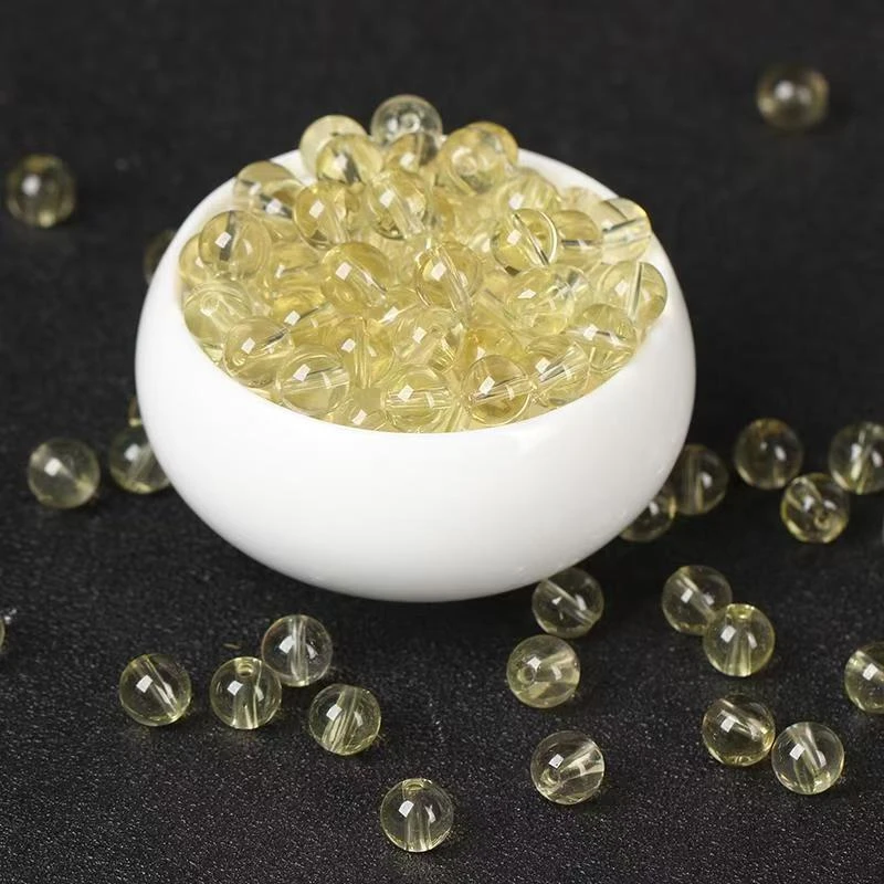 1号链接柠檬黄水晶珠珠 DIY创作 可做手链串串