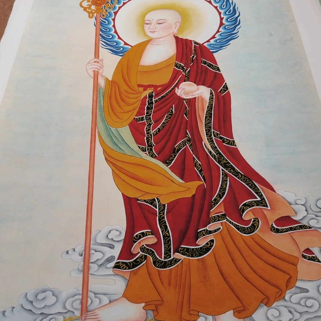 国画凌*渡李老师站像地藏王菩萨