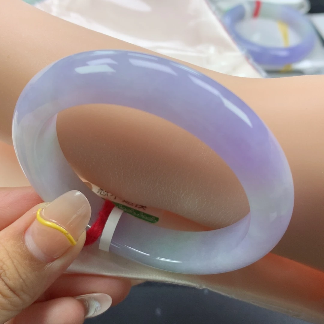 翡翠手镯未镶嵌缅甸天然翡翠手镯54.3正