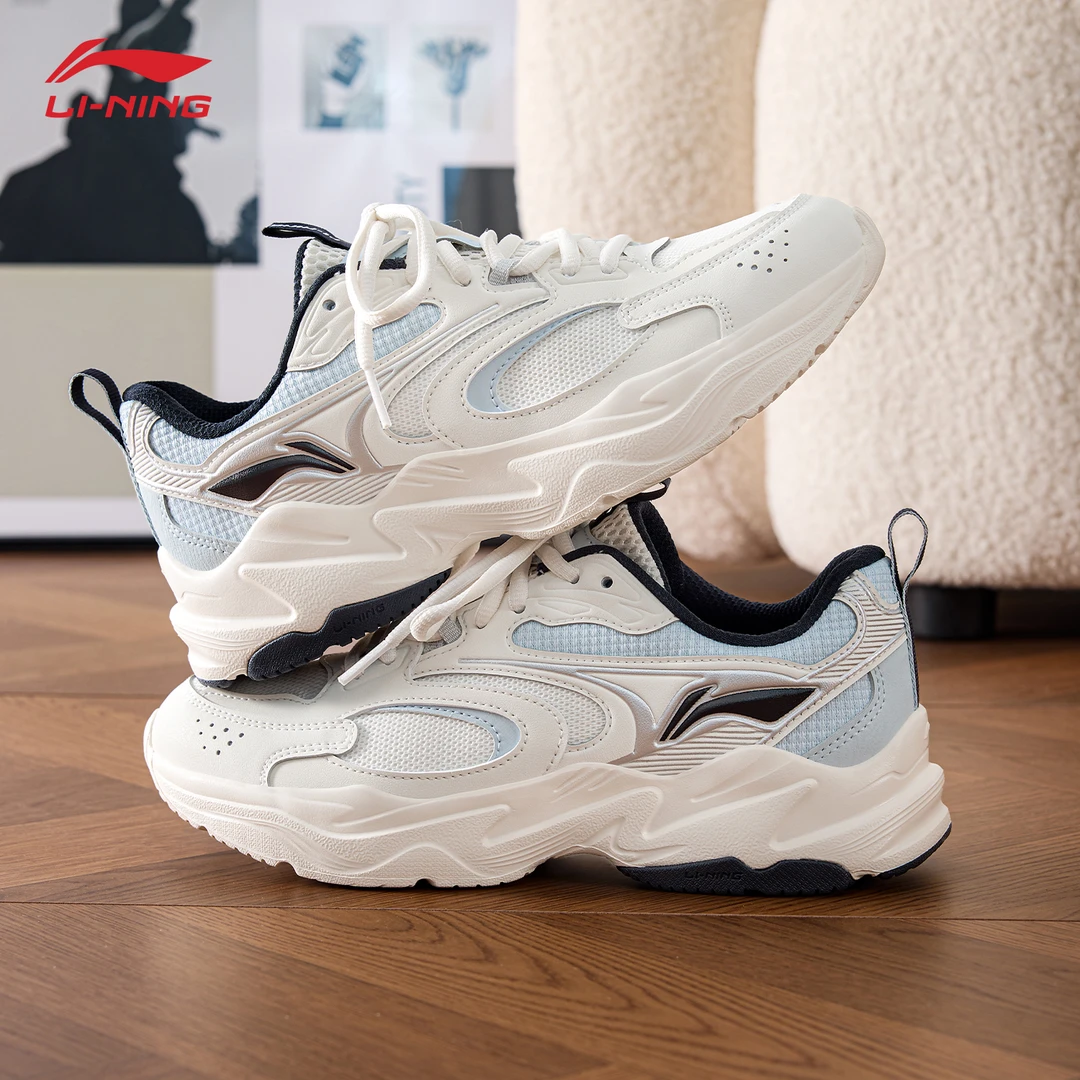 李宁女款休闲鞋2025夏季新品正品时尚轻便跑步运动厚底增高老爹鞋