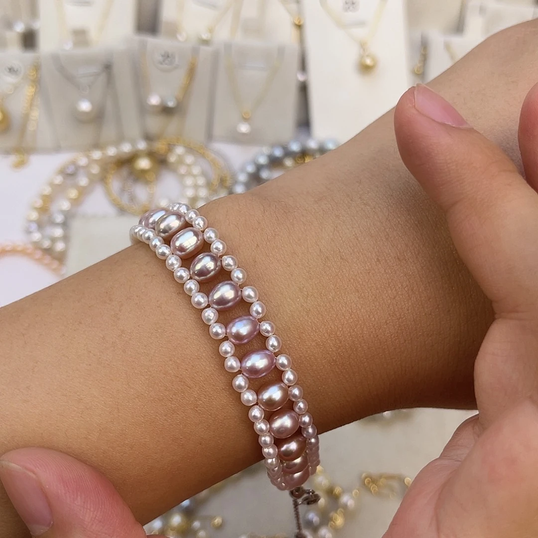 淡水珍珠手绳银S925镶嵌