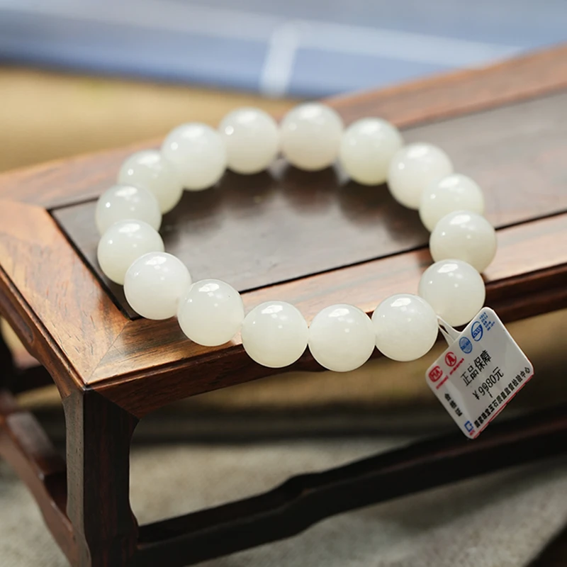 新疆和田玉- 且末天泰老坑卡12-11mm手串多样性发一条 百搭