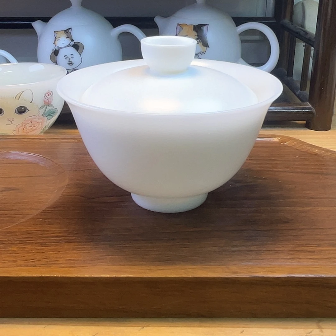 素烧高冰元宝盖碗