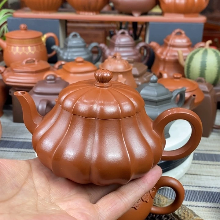 紫砂茶壶筋纹君德100-260cc原矿赵庄朱泥特价