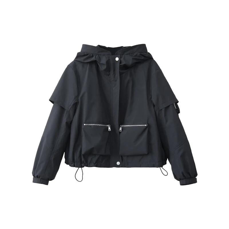 张妍LUNA韩版运动潮流百搭连帽羽绒服41-9301