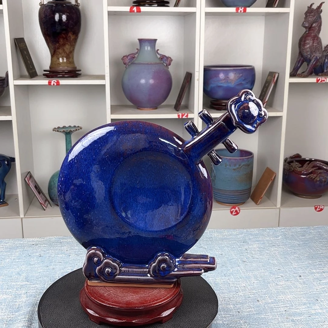 瓷片知音摆件工艺品