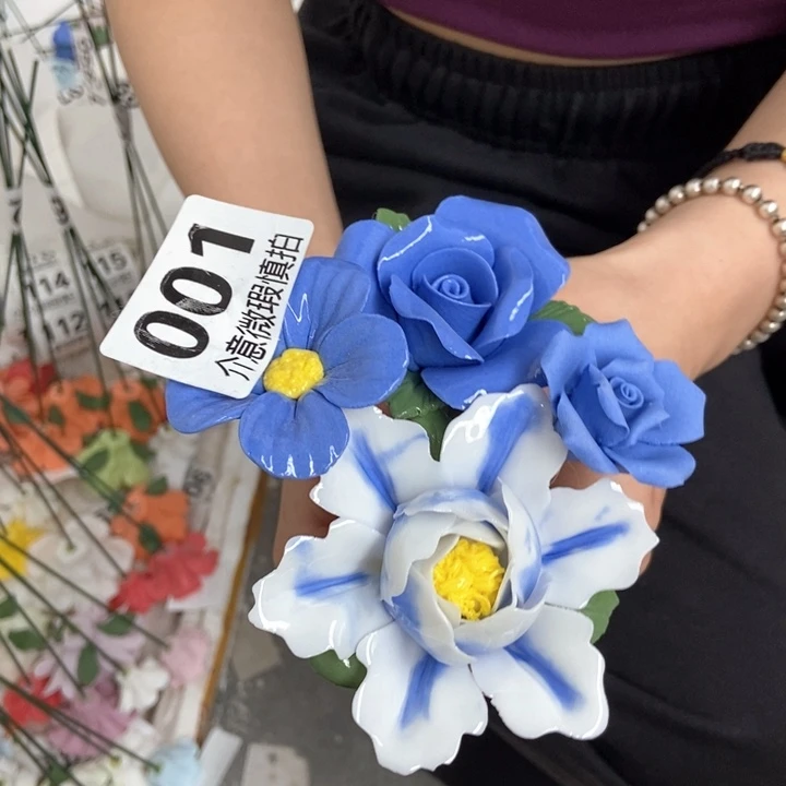 摆件手工制作陶瓷花