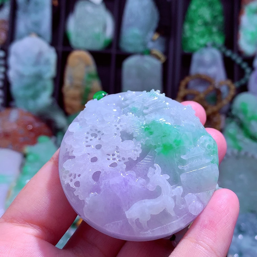 颈饰未镶嵌翡翠天然