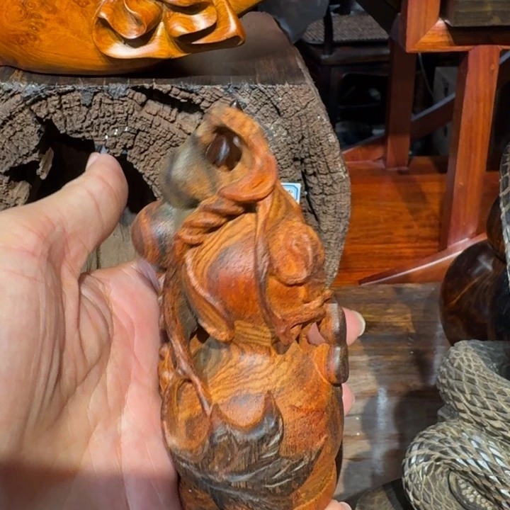 记***…交趾黄檀（大红酸枝）酸枝原木葫芦小摆件