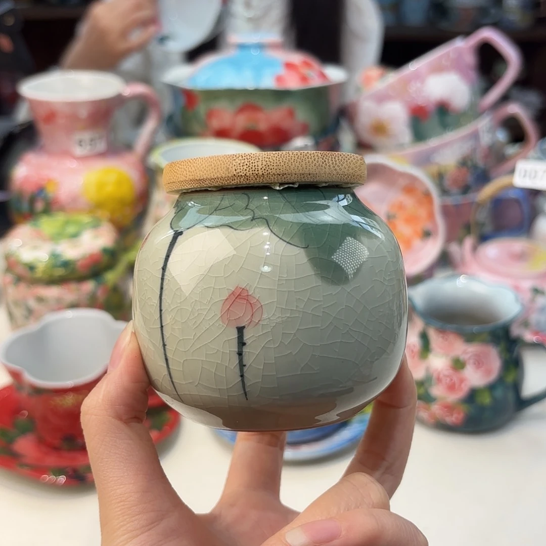瓷片景德镇手绘高温釉下彩陶瓷茶具