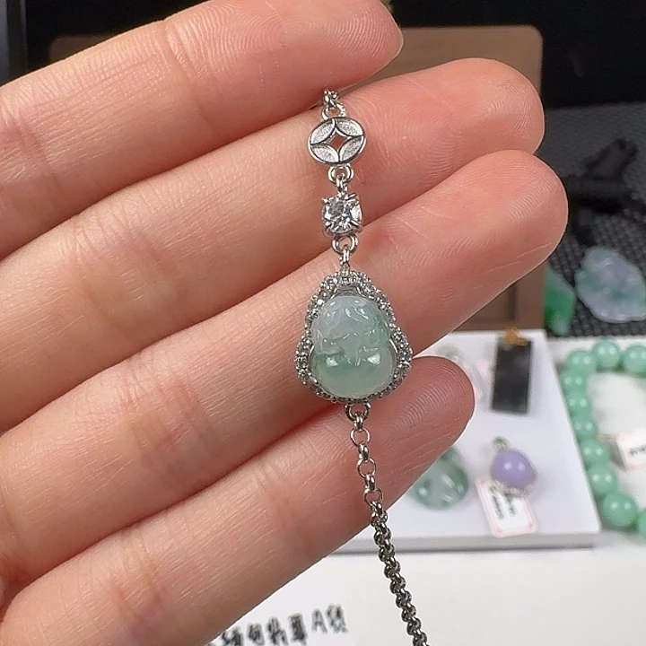 翡翠银S925镶嵌颈饰