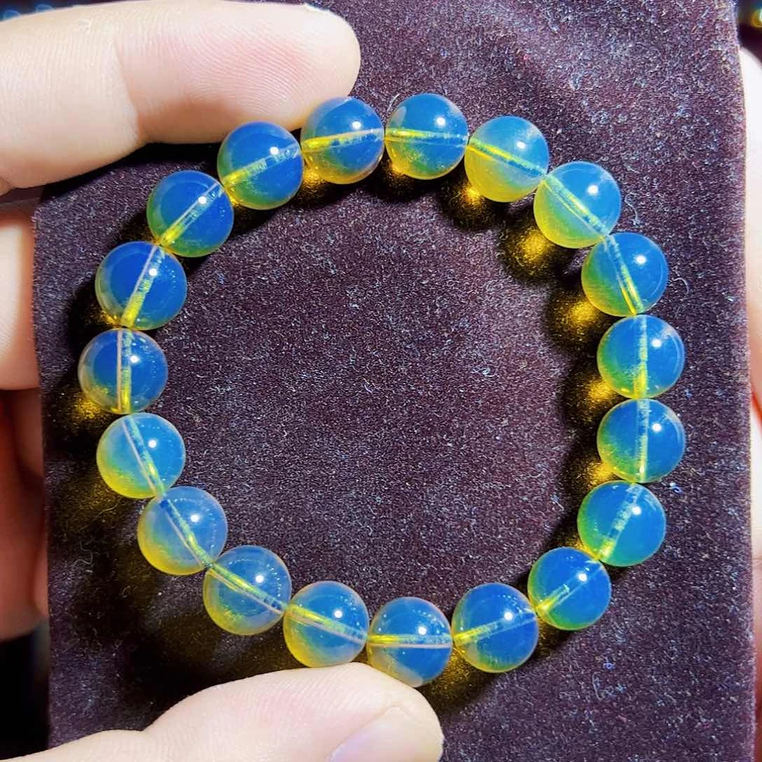 未镶嵌蓝珀珠宝奇石10mm墨西哥蓝珀净水天空蓝