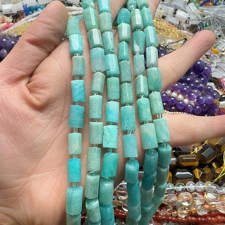 玛瑙/玉髓未镶嵌珠宝半成品一条8x12m天河石