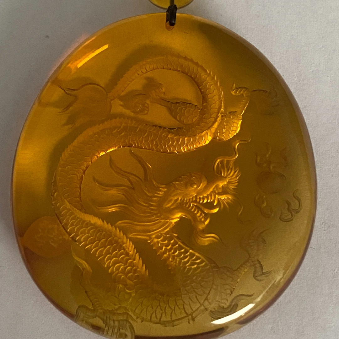 【Y】L33号墨西哥蓝珀龙吊坠