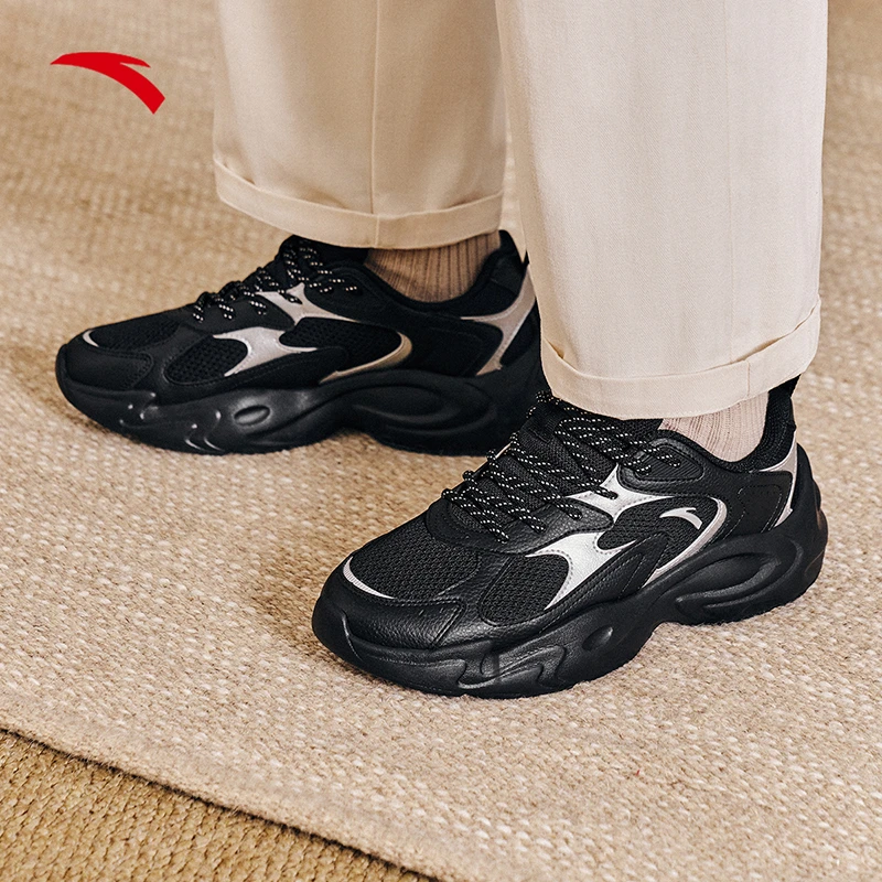 安踏行风丨夏季撞色复古风老爹鞋男女百搭透气休闲厚底潮流运动鞋