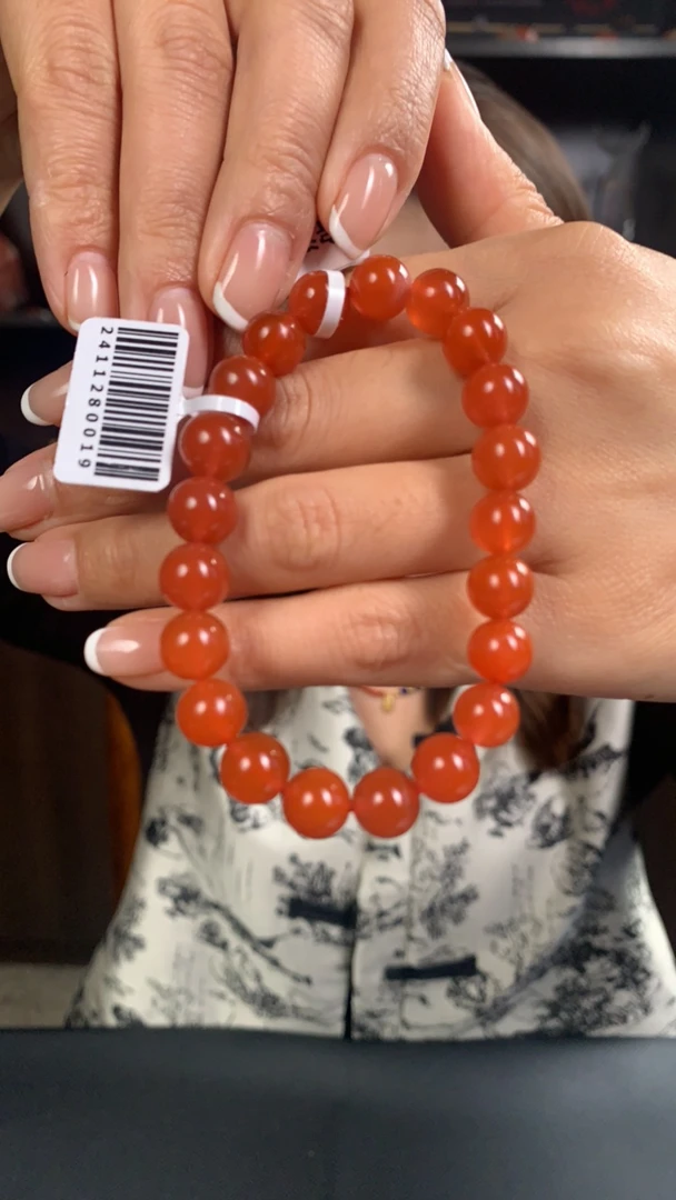 原矿南红联合樱桃红卡8手串