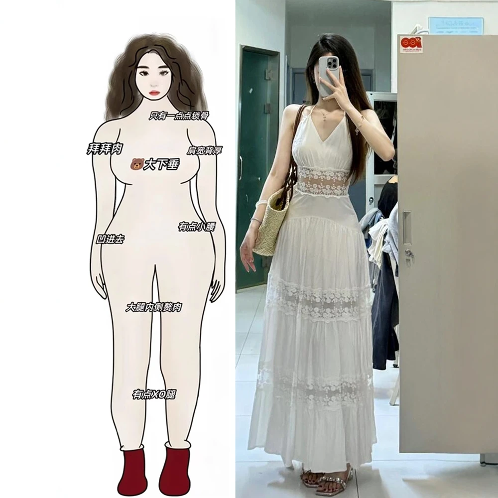 法式高级感显瘦蕾丝吊带连衣裙女2025夏季新款设计感气质收腰长裙