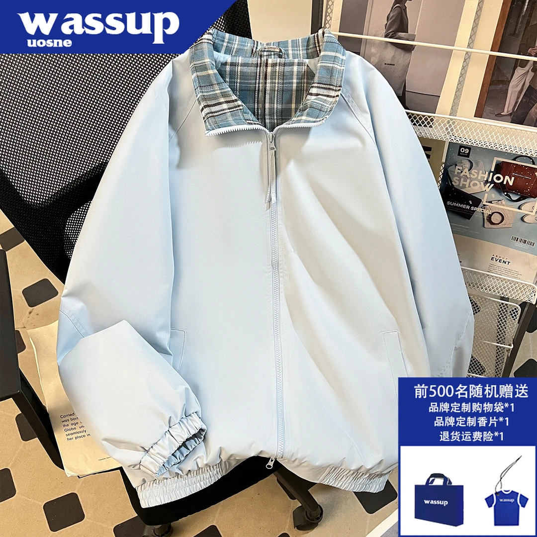 WASSUP UOSNE美式cleanfit夹克男秋季新款防风翻领宽松百搭外套潮