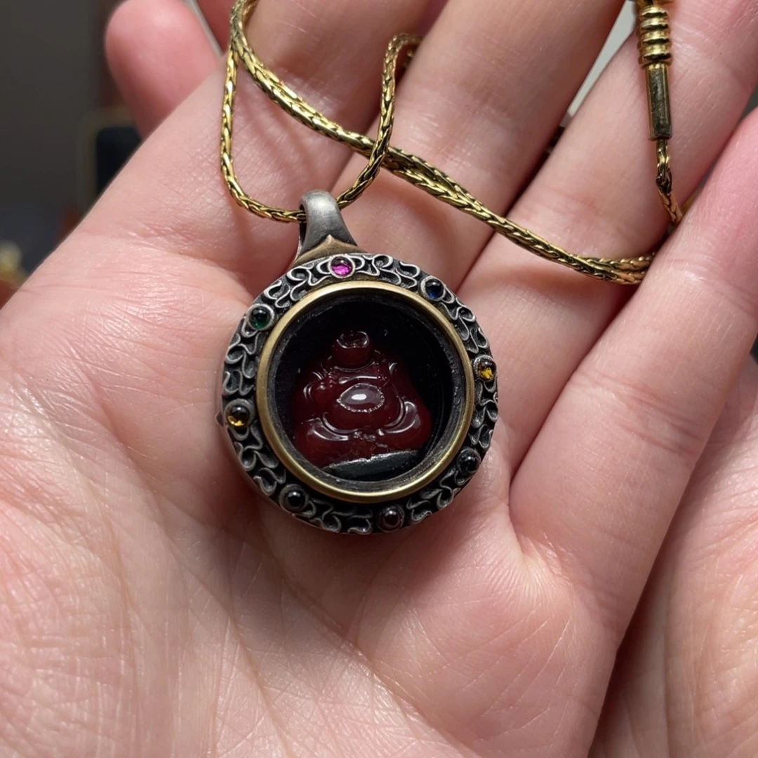 南红玛瑙银S925镶嵌配饰